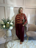 Load image into Gallery viewer, Striped Knit Cardigan - Burnt Orange/Brown
