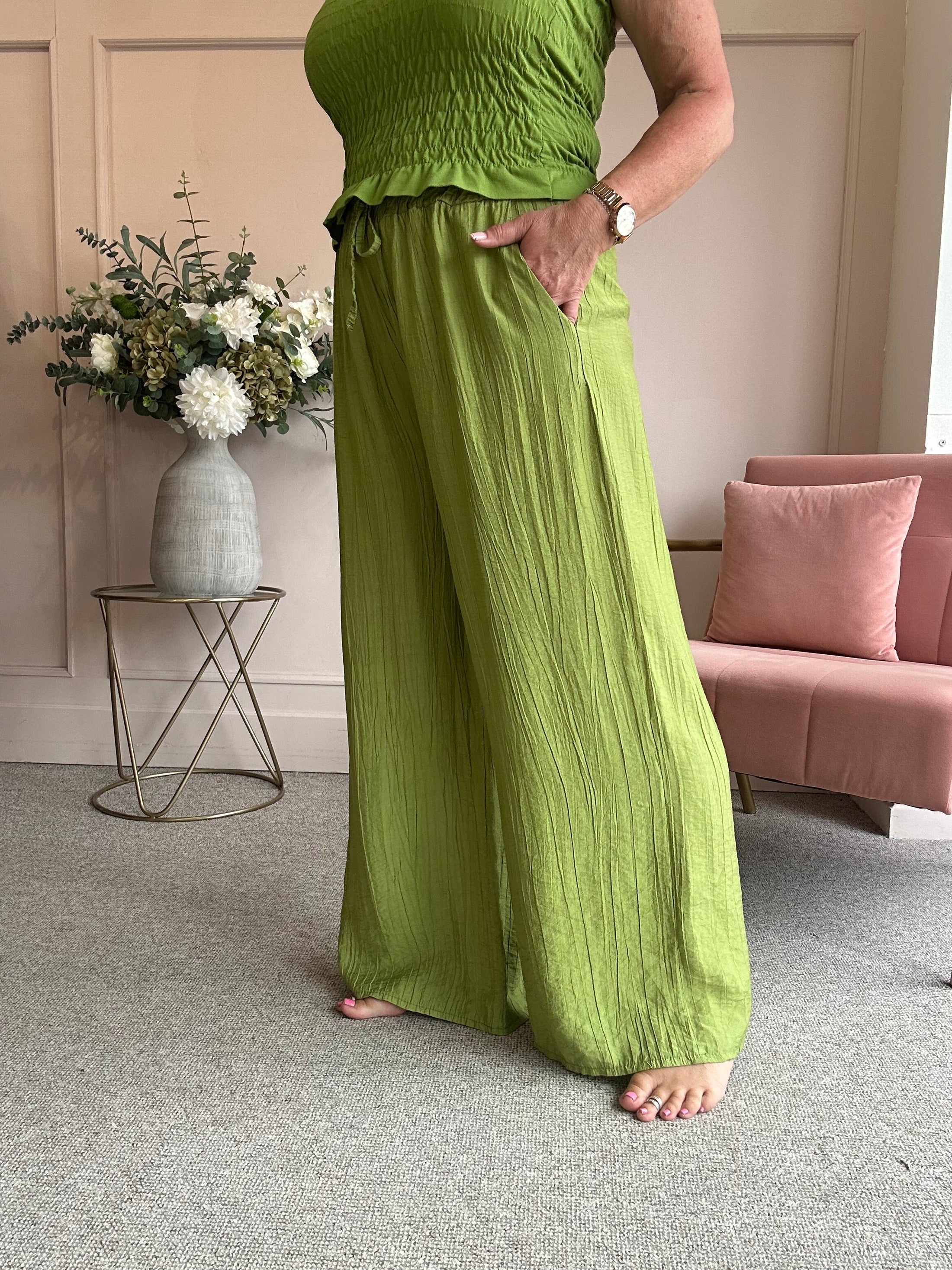 Relaxed Wide Pant - Olive Green