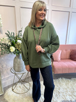 Cosy Leopard Tie Hoody  - Khaki