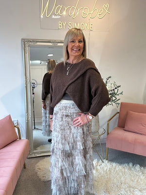Crossover Layered Jumper - Brown