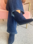 Load image into Gallery viewer, Kitten Heel Boot - Navy Blue
