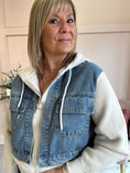 Load image into Gallery viewer, Hoody & Detail Zip Jacket - Cream/Blue
