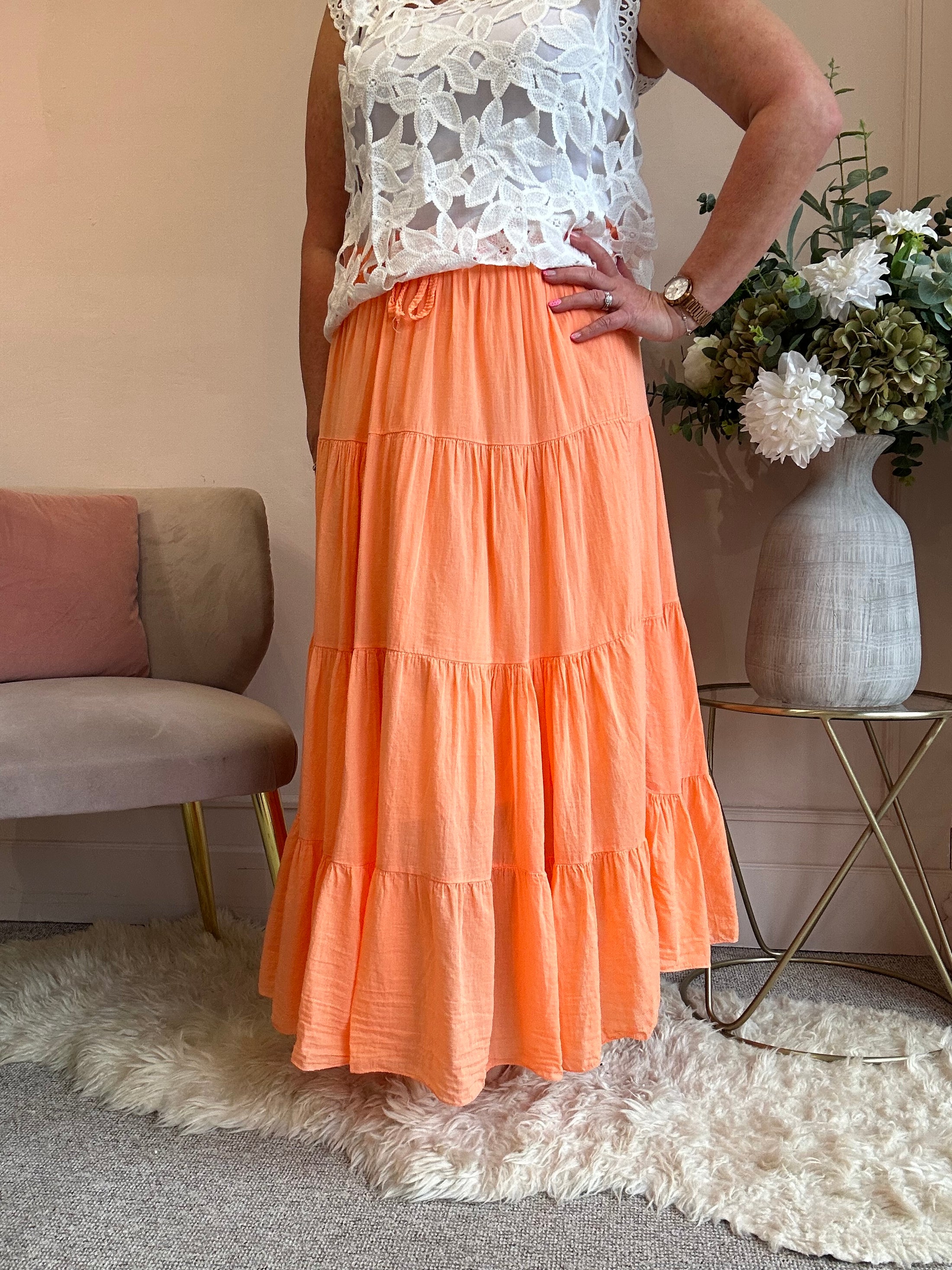 Gypsy Maxi Skirt - Orange - Wardrobe By Simone