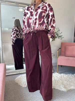 Wide Corduroy Pant - Burgundy