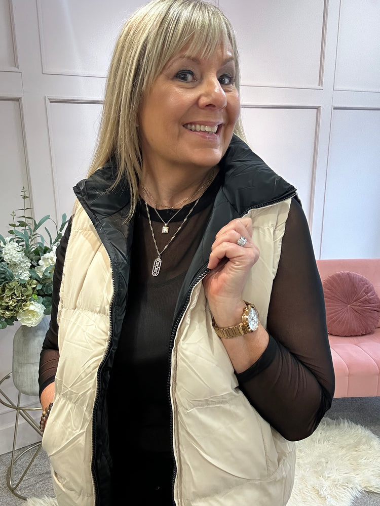 Gilet - Cream/Black