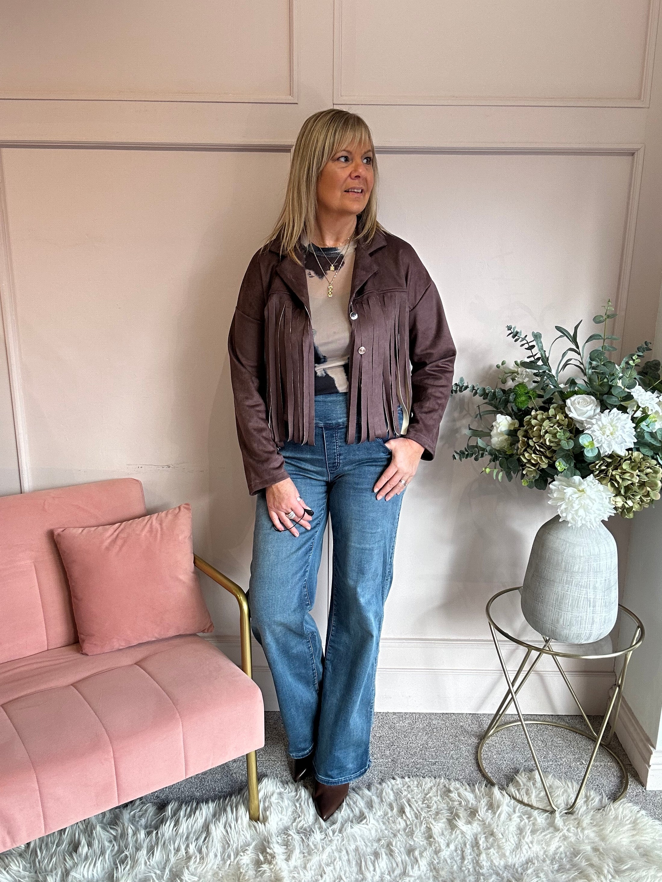 Fringe Tassel Jacket - Brown