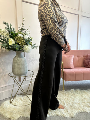 Plait Braid Detail Lounge Pant - Chocolate