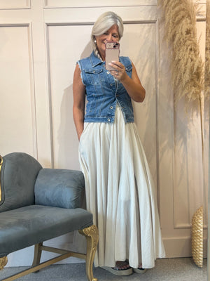 Floaty Maxi skirt - Light Beige