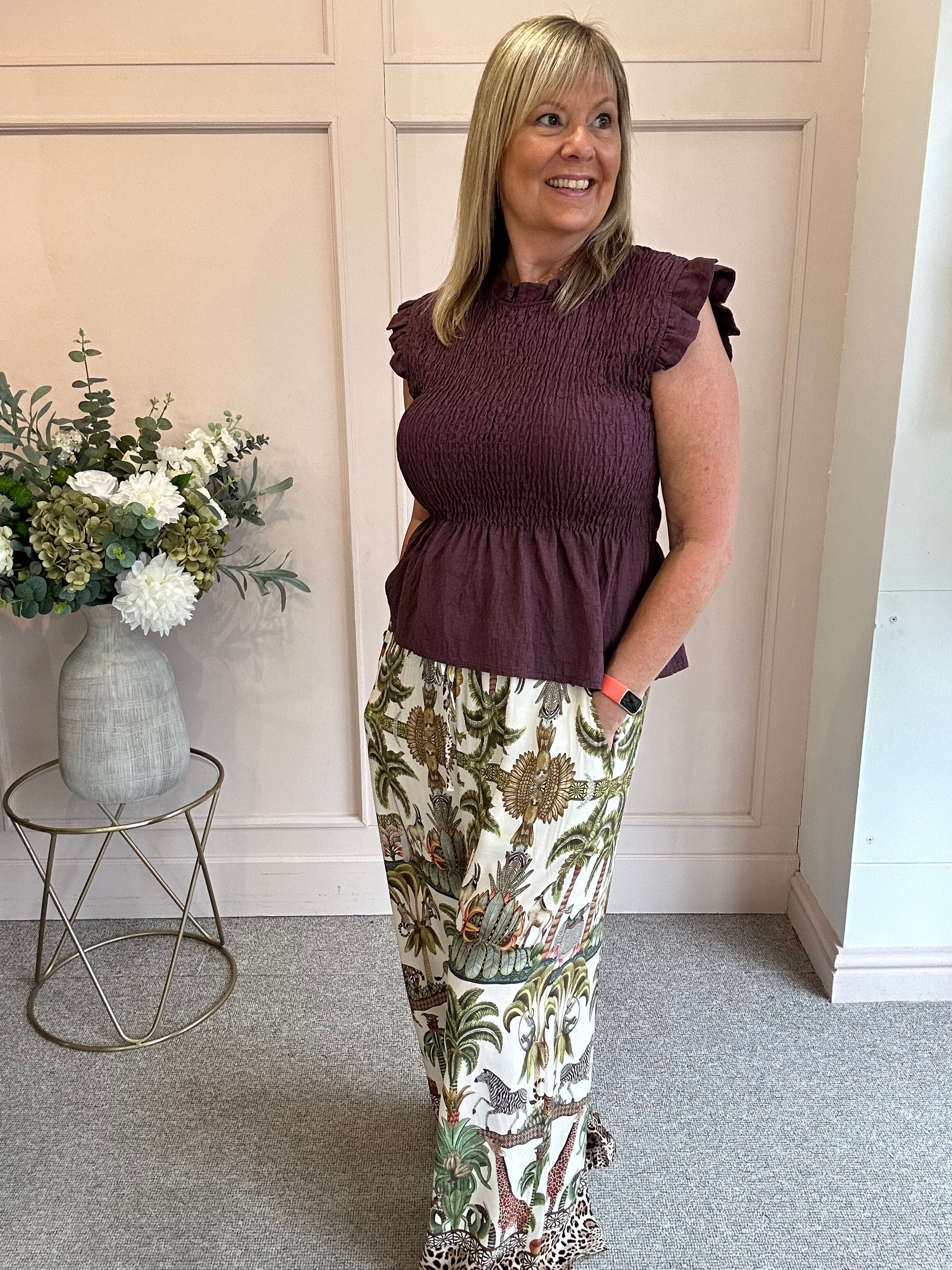 Cute Peplum Top  - Damson