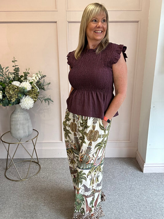 Cute Peplum Top  - Damson - Wardrobe By Simone