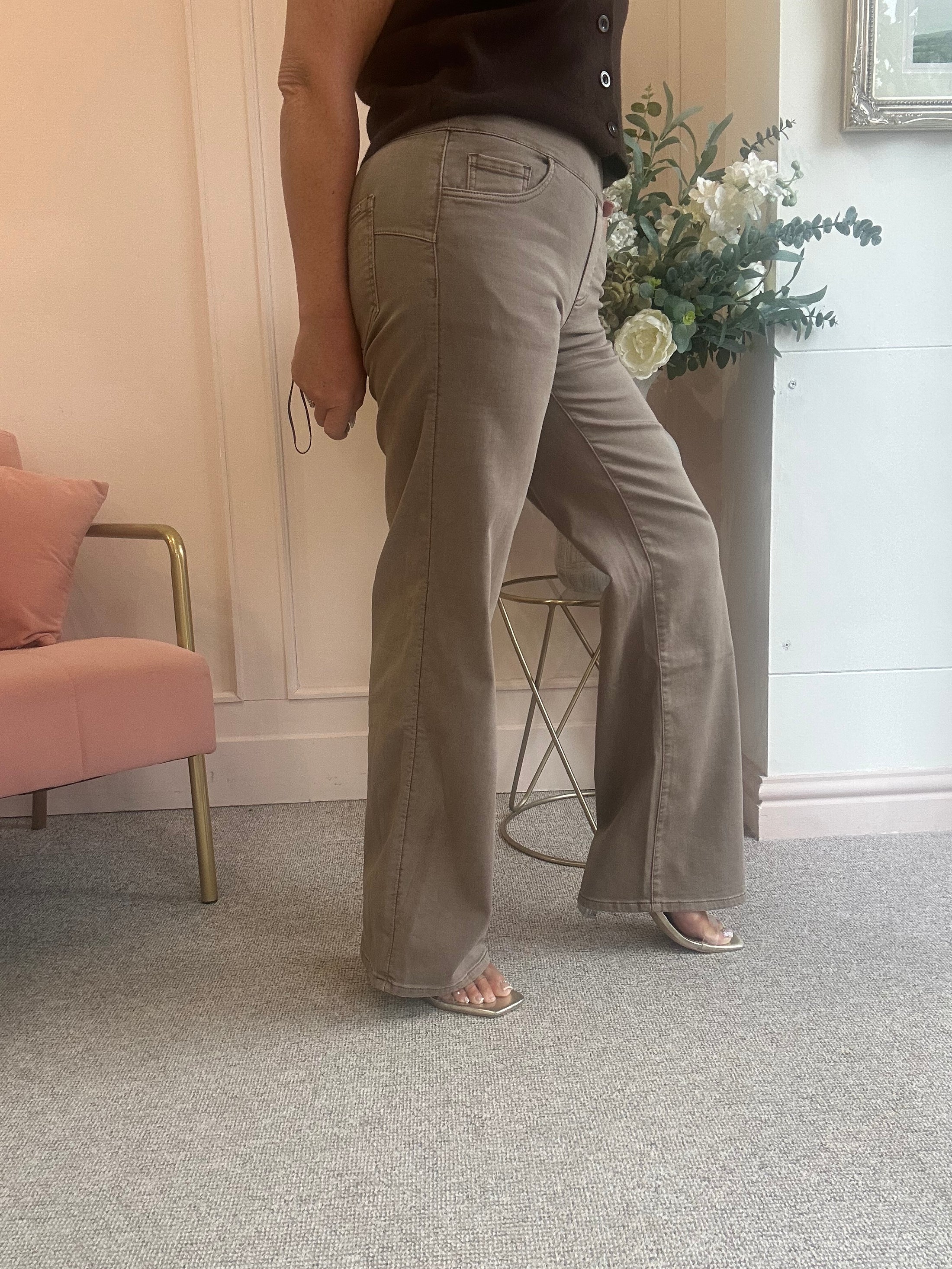 Jegging Wide Jeans - Mocha