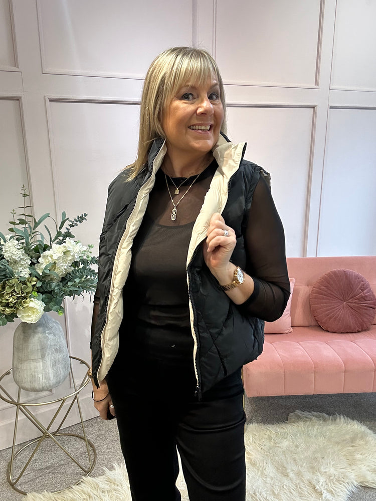 Gilet - Cream/Black