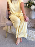 Load image into Gallery viewer, Detailed Edge Top & Pant Set - Soft Lemon - Wardrobe By Simone
