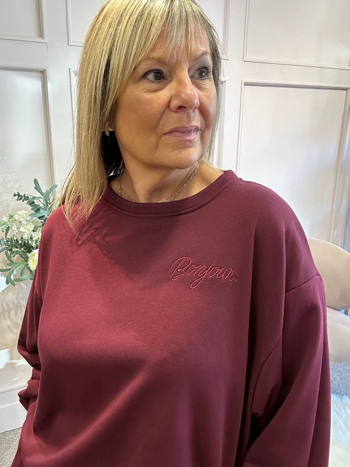Bonjour Sweatshirt  - Damson