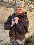 Load image into Gallery viewer, Short Hooded Jacket - Brown
