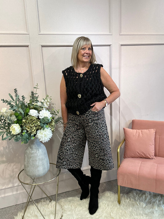 Chunky Knit Waistcoat - Black - Wardrobe By Simone