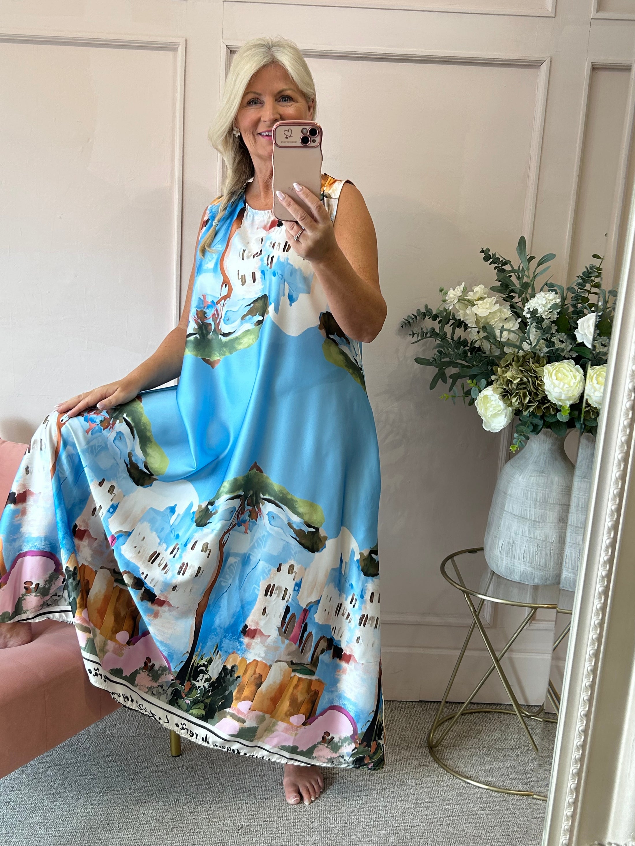 Santorini Maxi Dress- Blue's - Wardrobe By Simone
