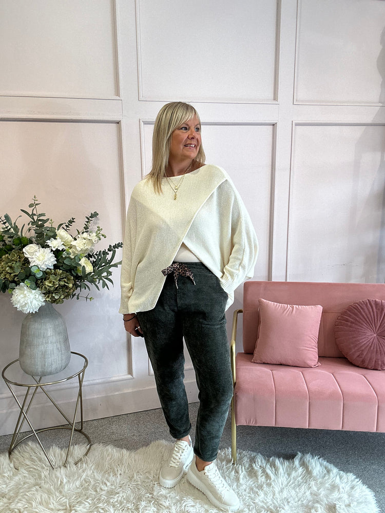 Crossed layered Jumper - Cream