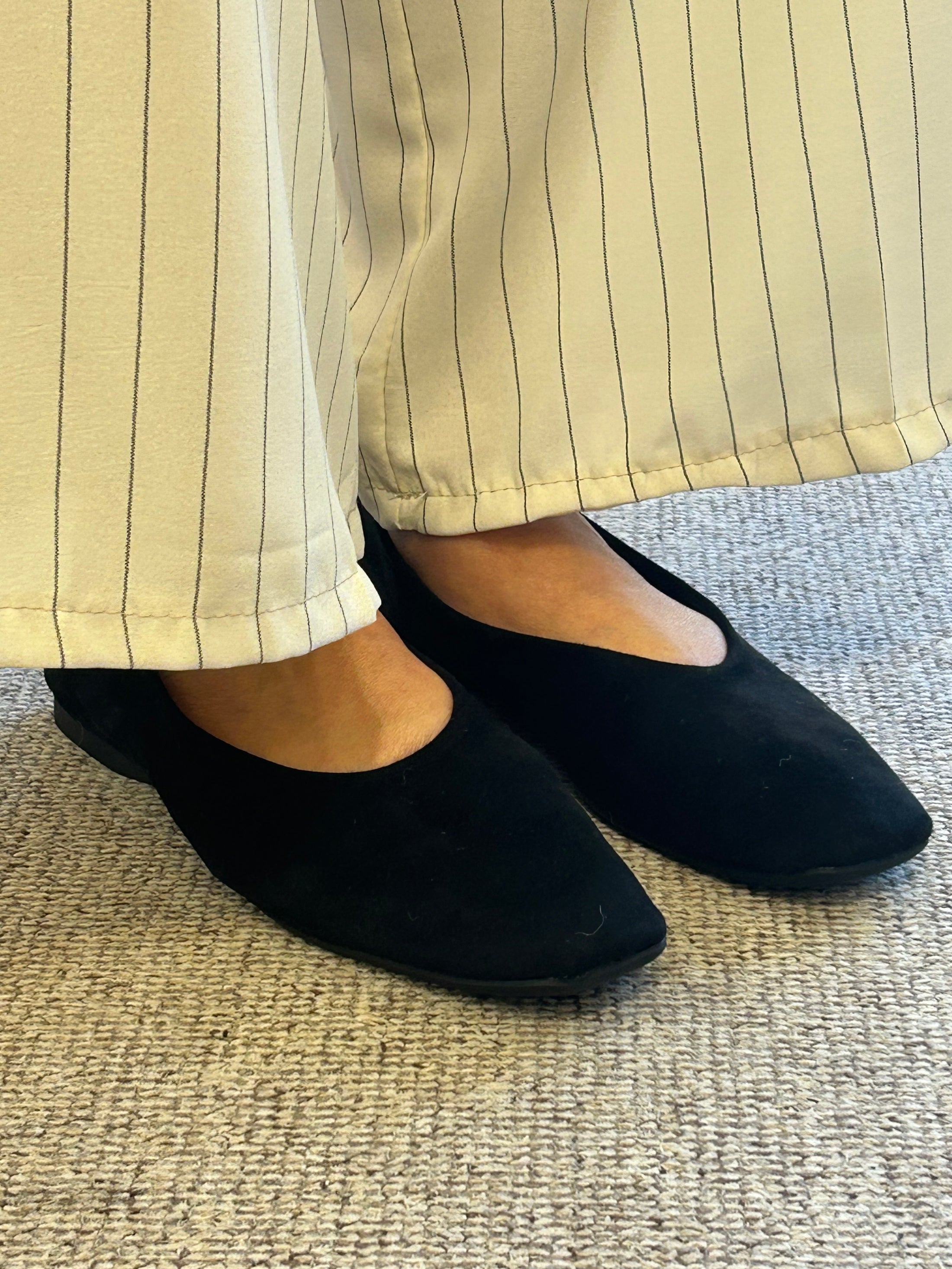 Camille Faux Suede ballet Shoe - Black