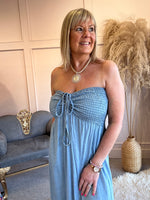 Strapless Maxi Sundress - Blue