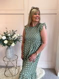 Load image into Gallery viewer, A Spotty Dotty Dress - Green/Cream
