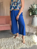 Load image into Gallery viewer, Cropped Belted Pant - Electric Blue - Wardrobe By Simone
