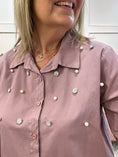 Load image into Gallery viewer, Embellished Shirt - Mauve - Wardrobe By Simone
