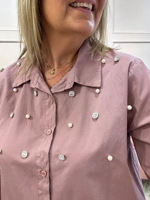 Embellished Shirt - Mauve