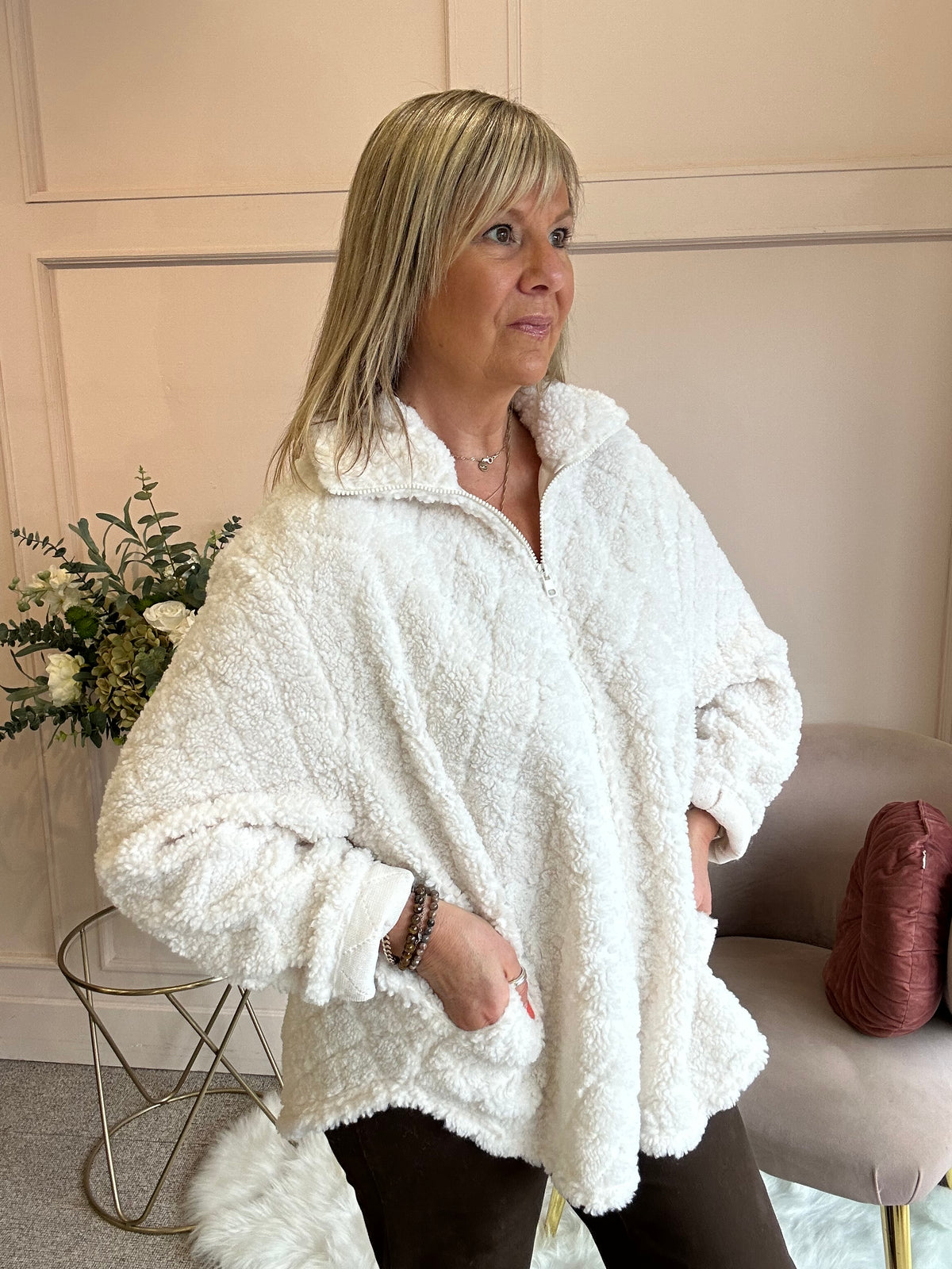Cosy Zip Fleece - Cream