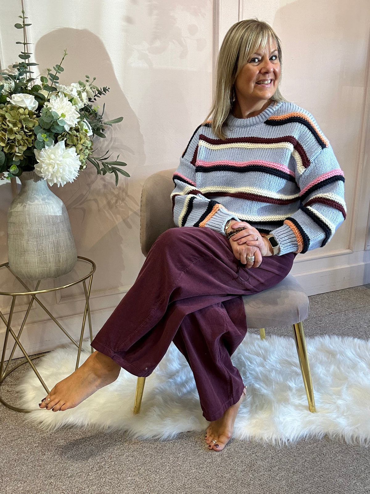 Candy Striped Jumper - Blue
