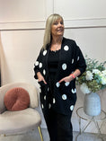 Load image into Gallery viewer, Oversized Spot Cardi Jacket - Black/Cream
