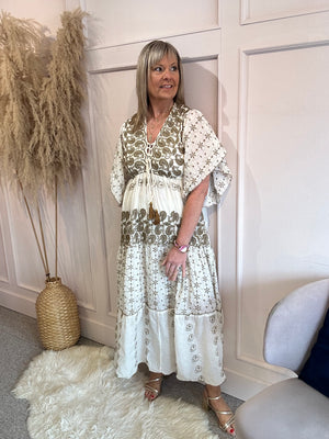 Bohemian Summer Embroidered Dress - Cream - Wardrobe By Simone