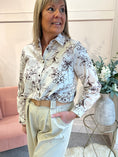 Load image into Gallery viewer, Sketchy Flower Pattern Shirt - Cream/Brown - Wardrobe By Simone
