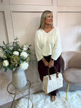 Load image into Gallery viewer, V Neck Knit Jumper - Cream
