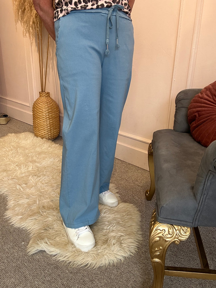 Magic Wide Pant - Powder Blue - Wardrobe By Simone