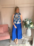 Load image into Gallery viewer, Floral Bow Tie Sleeveless Top - Blue/Pink - Wardrobe By Simone
