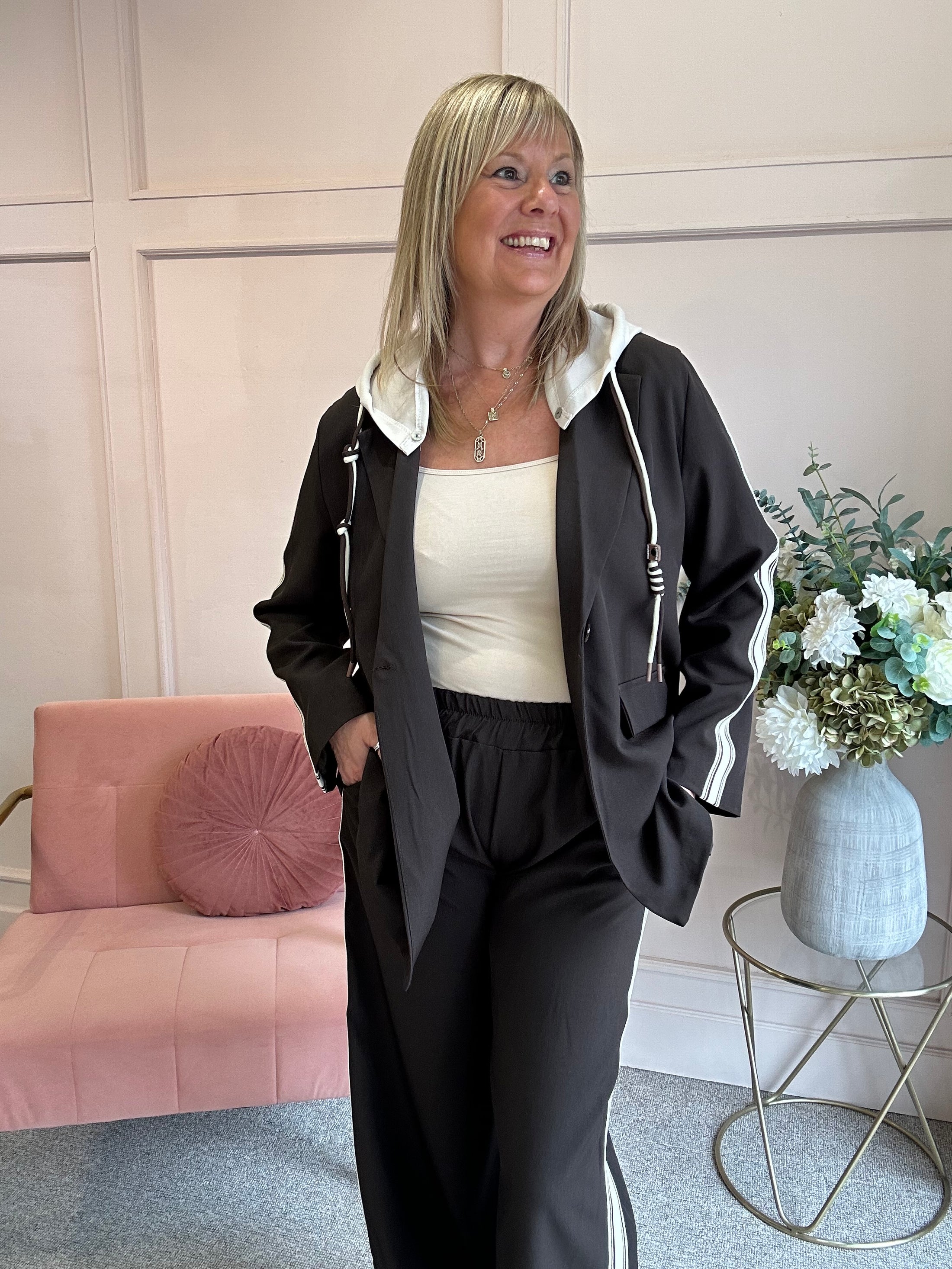 Blazer With Hood - Brown