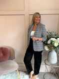 Load image into Gallery viewer, Checked & Ruched Blazer - Black/White
