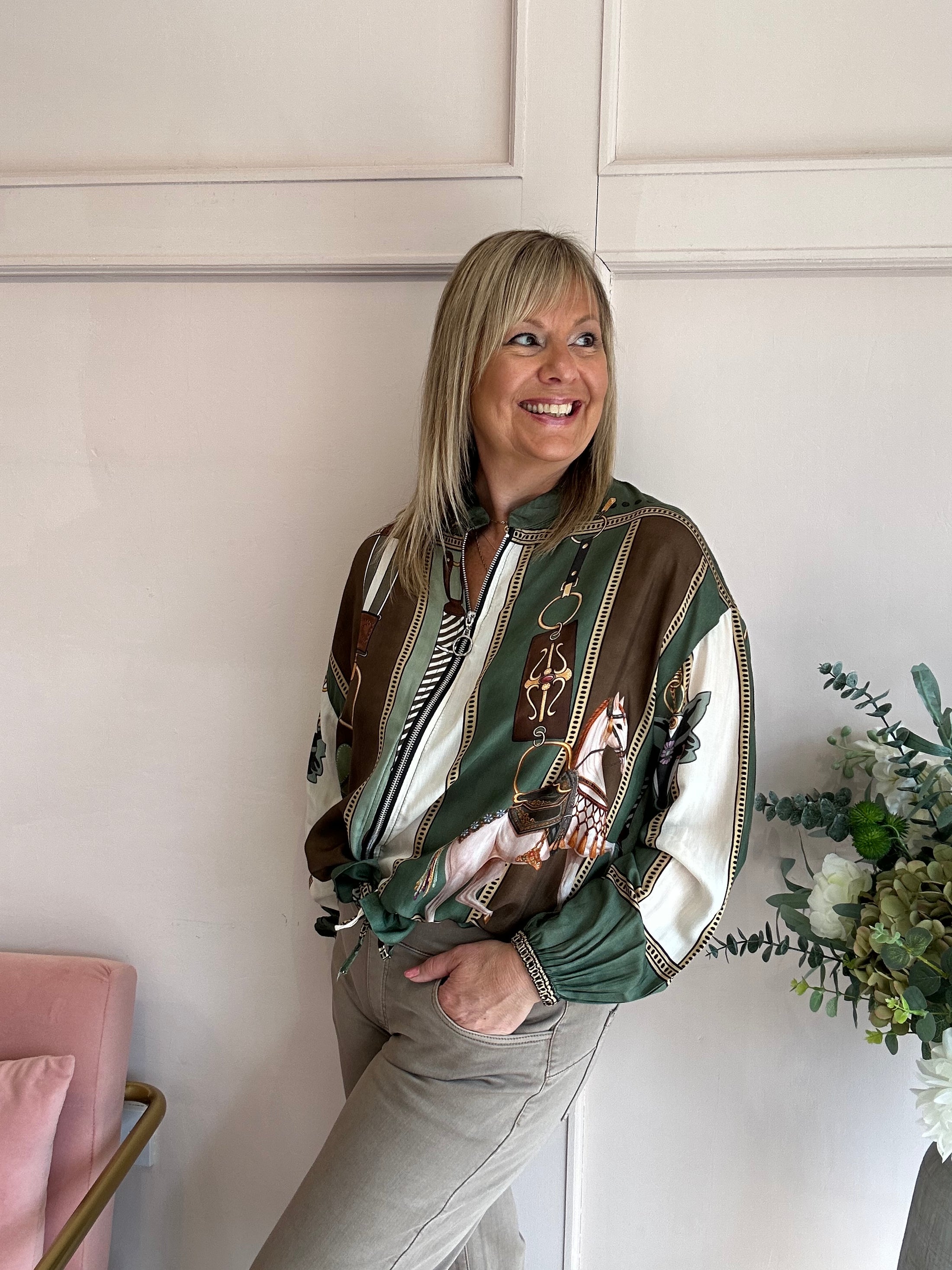 Carousel Horse Zip Jacket - Browns/Greens