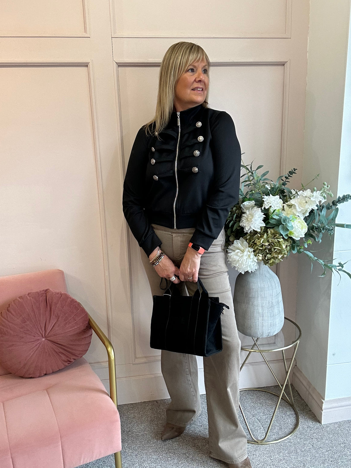 Military Lounge Jacket - Black - Wardrobe By Simone