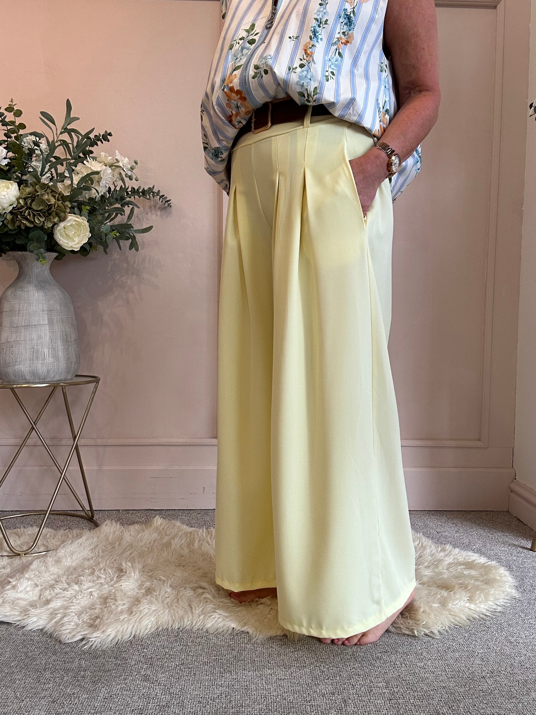 Wide Leg Trouser - Yellow One Size