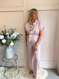 Load image into Gallery viewer, Collared With A Tie  Jumpsuit - Dusky Pink - Wardrobe By Simone
