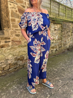 Bardo Top - Electric Blue/Cream