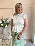 Load image into Gallery viewer, Cute Peplum Top  - Soft Beige - Wardrobe By Simone
