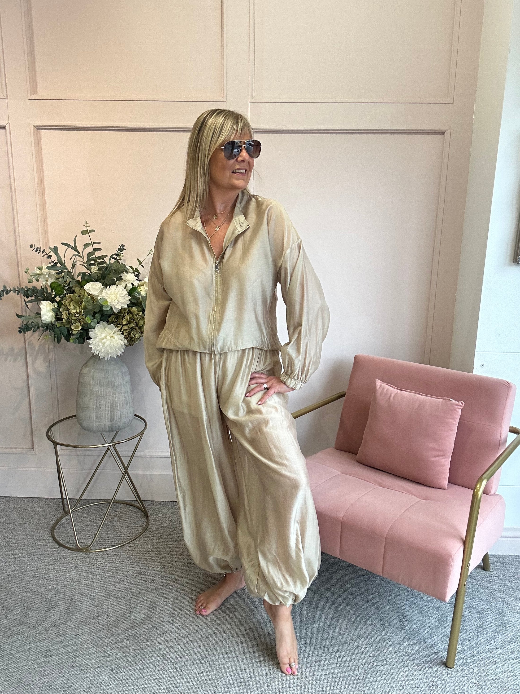 Lightweight Barrel Pant - Champagne