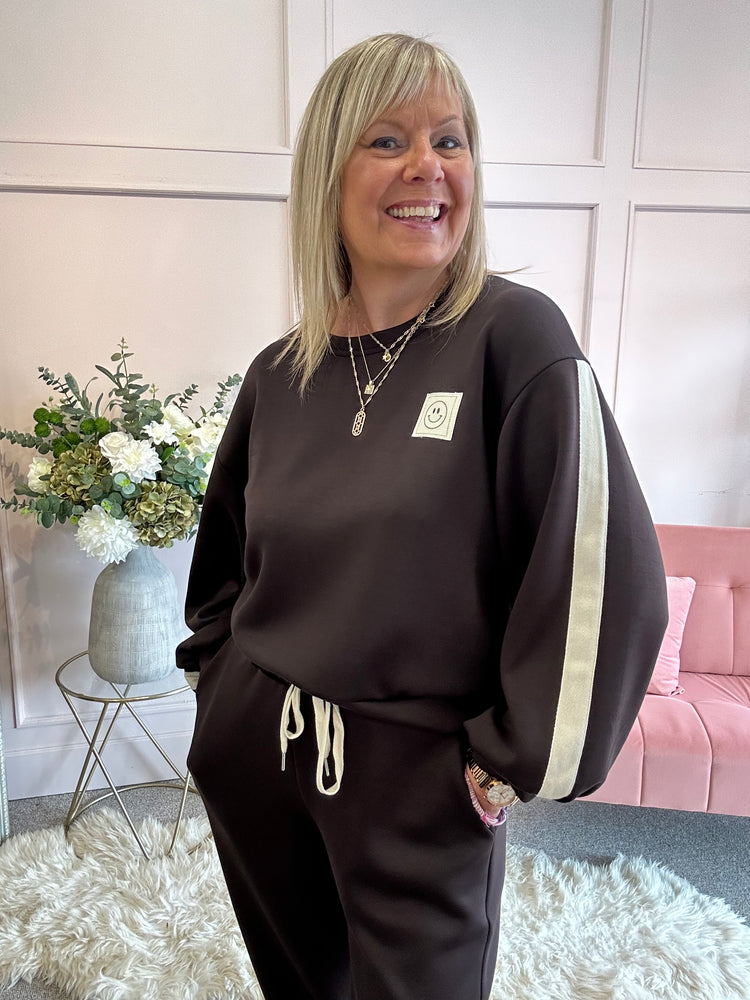 Little Smile Sweatshirt  - Chocolate - Wardrobe By Simone