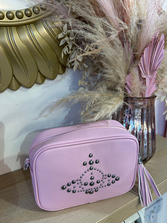 Silver Stud Detail Bag -  Pink - Wardrobe By Simone