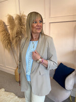 Ruffle Sleeved Blazer - Caramel