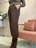 Load image into Gallery viewer, Barrel Suedette Pant - Brown
