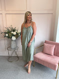 Load image into Gallery viewer, Beaded Strapy Sundress Dress - Sage Green

